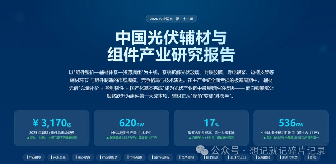 中国光伏辅材与 组件产业研究报告