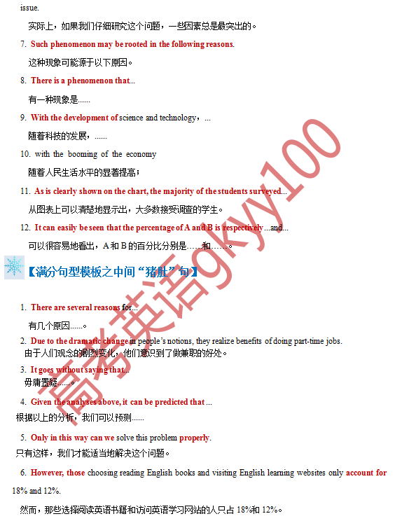 2024年高考英语书面表达答题模板17 图表作文-第3张图片-四季读书网