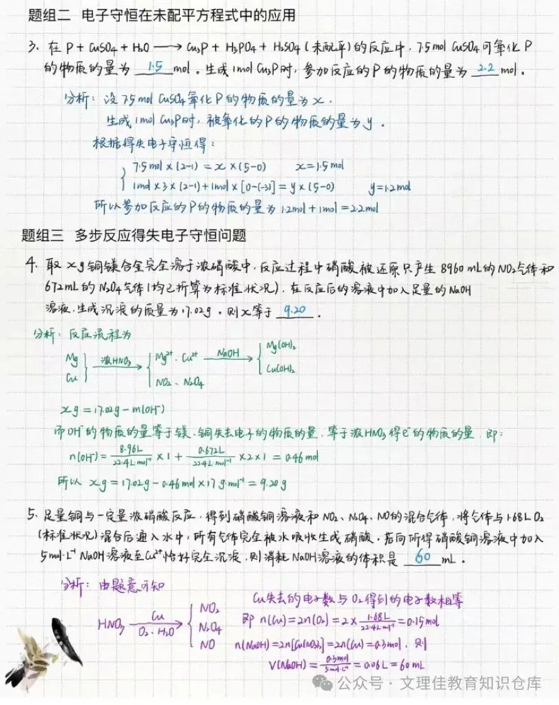 高考化学技巧总结3——电子守恒法计算及应用-第2张图片-四季读书网 高考化学技巧总结3——电子守恒法计算及应用-第2张图片-四季读书网