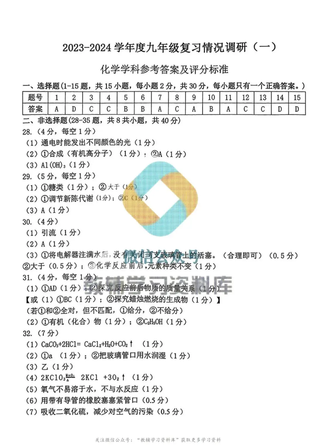 2024南岗区中考化学零模0313及答案-第9张图片-四季读书网
