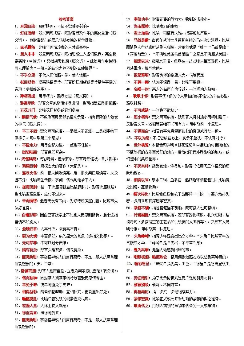 高考语文新题型(成语填空)-第42张图片-四季读书网