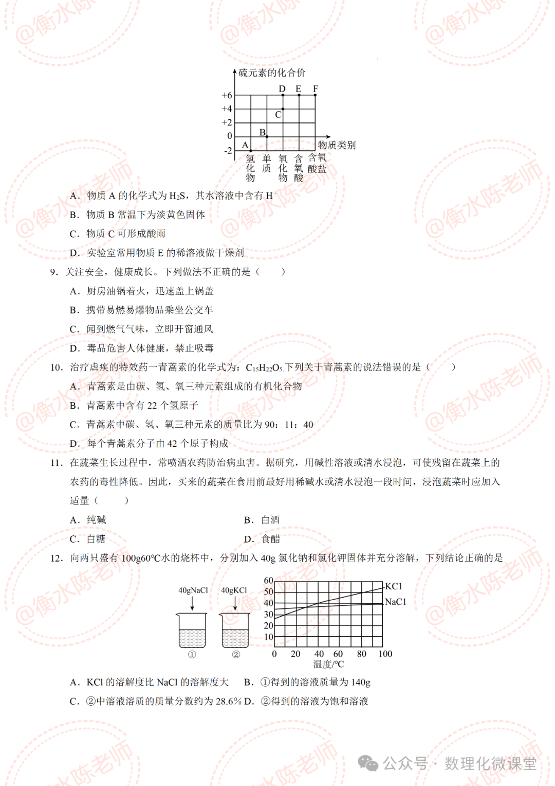 2024中考化学绝密押题卷,成绩差的,中考前做完,多考20分以上哦-第4张图片-四季读书网