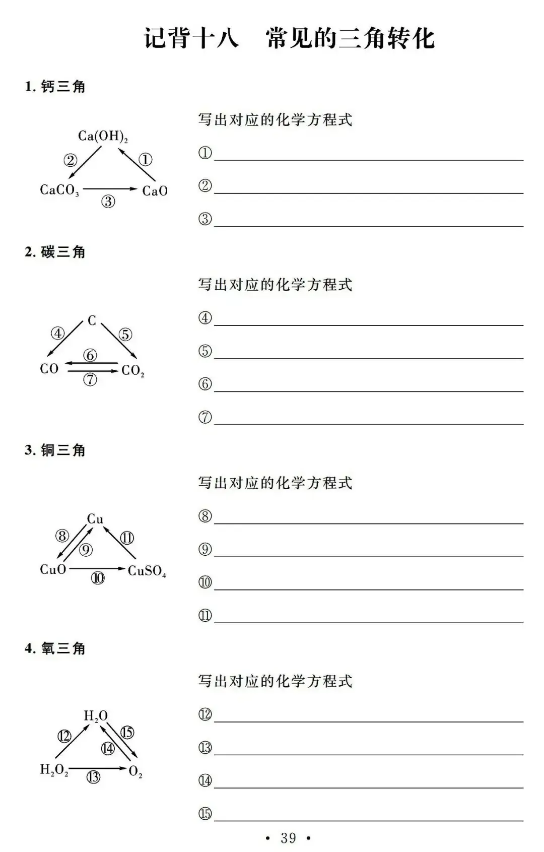 【中考必备】九年级化学一轮复习基础知识记背清单(可下载)-第41张图片-四季读书网
