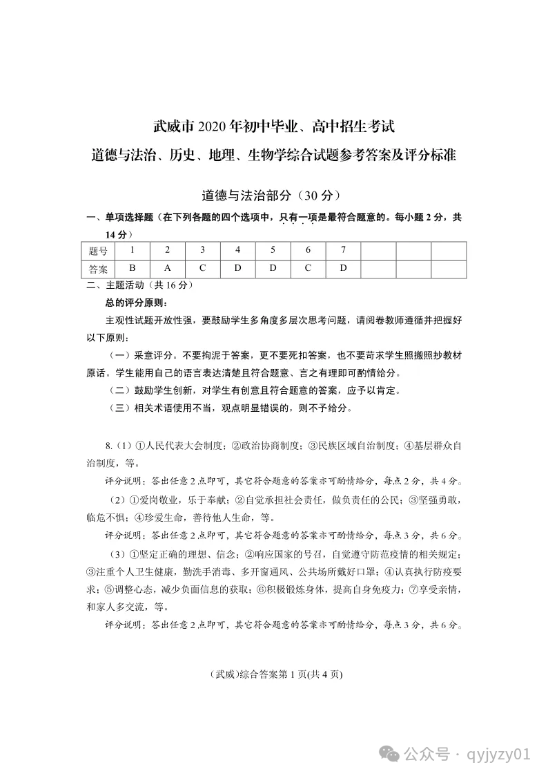 2020年中考试题含答案-第35张图片-四季读书网