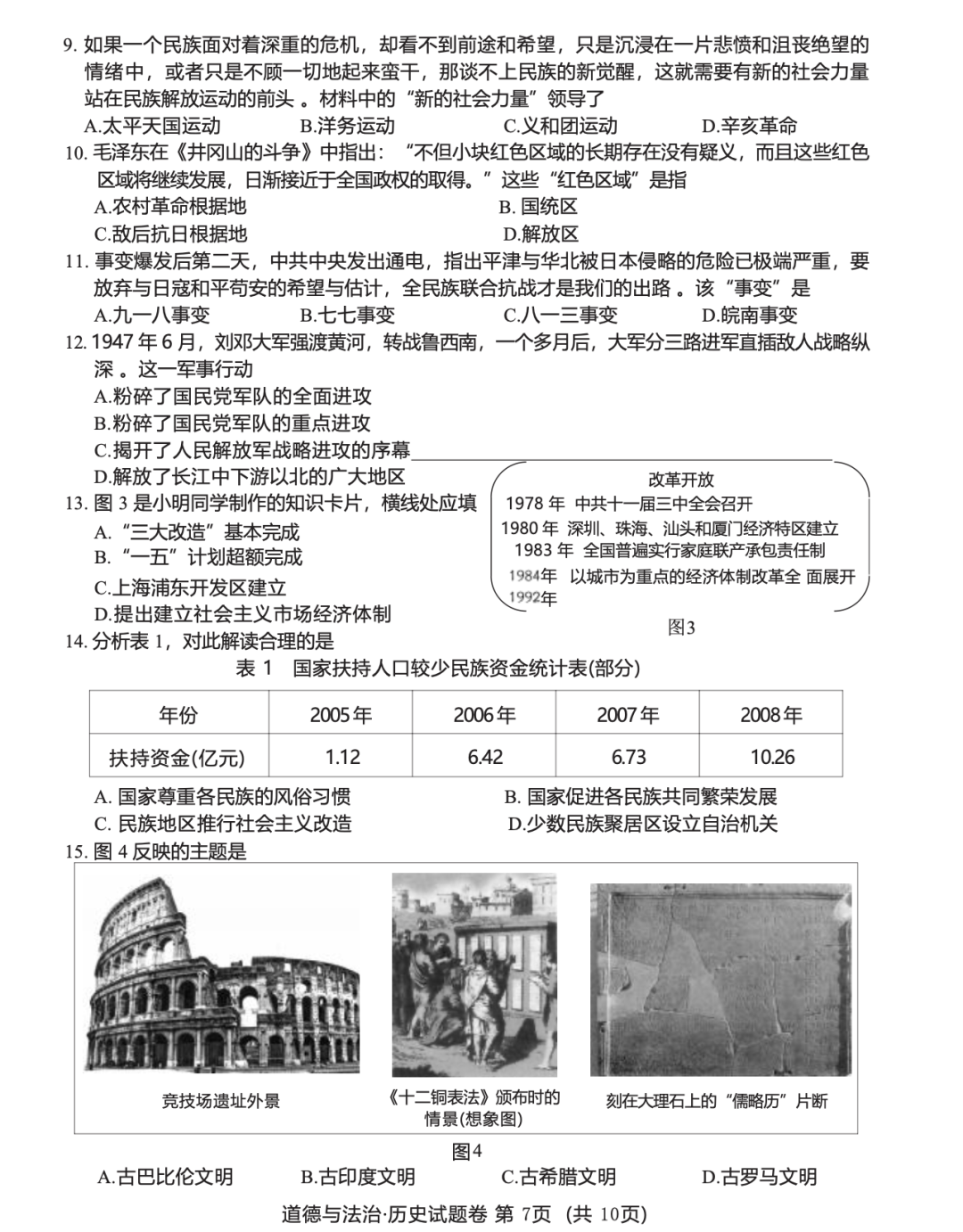 中考真题 | 江西省2023年中考历史试题【文字版含答案】 第2张 中考真题 | 江西省2023年中考历史试题【文字版含答案】 第2张