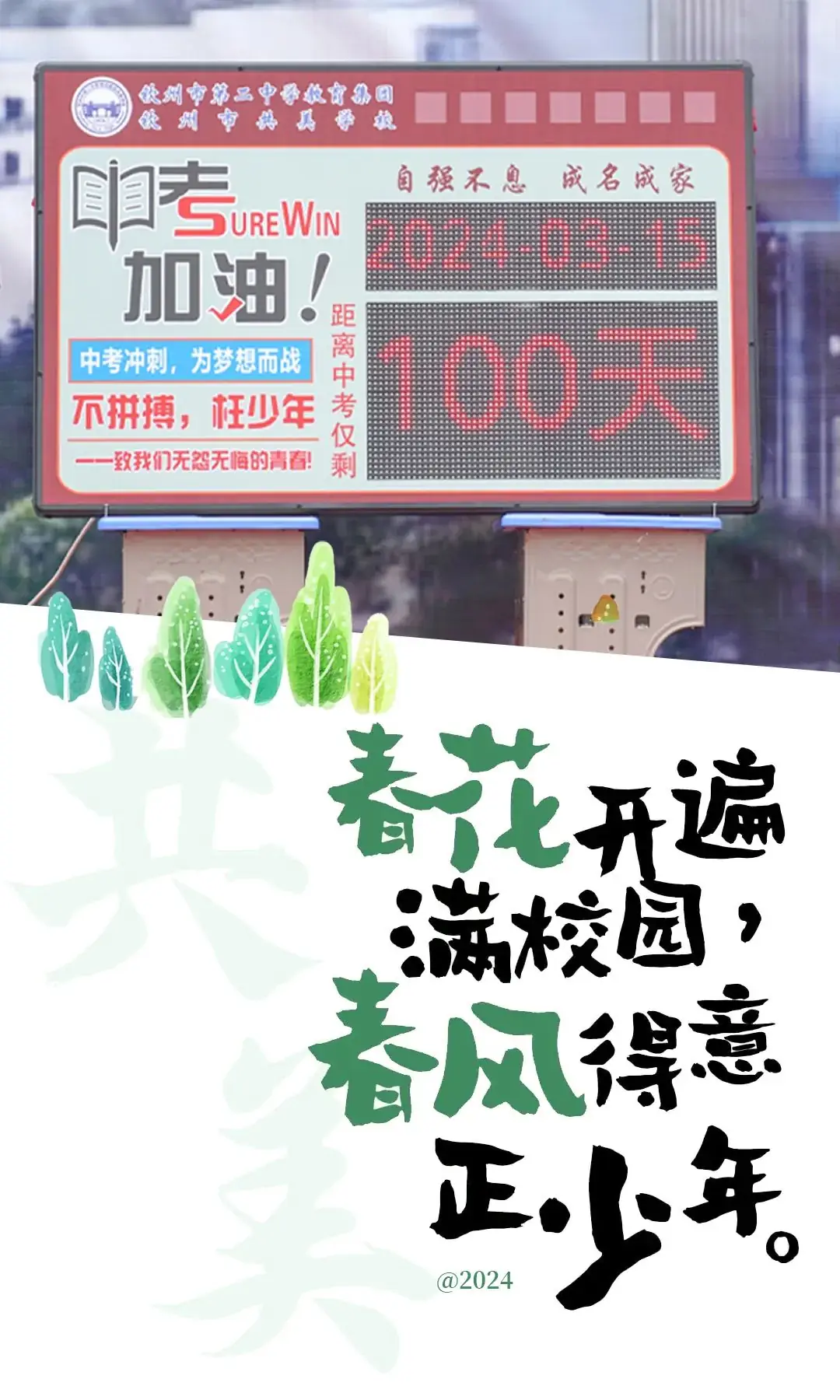 中考百日冲刺 || 少年策马驭长风,笃志逐梦上春山-第8张图片-四季读书网