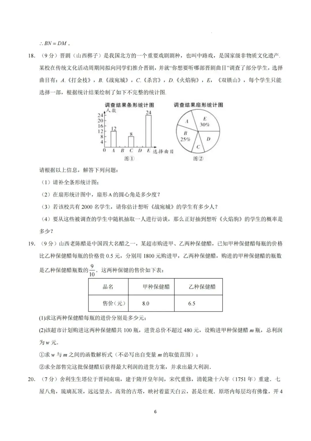 最新 | 2024山西中考学业水平测试信息导向卷(7科含答案)-第6张图片-四季读书网