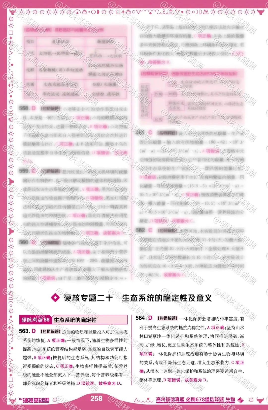 硬核《高考基础真题》生物 必刷678道选择题 硬核考点56:生态系统的稳定性-第2张图片-四季读书网