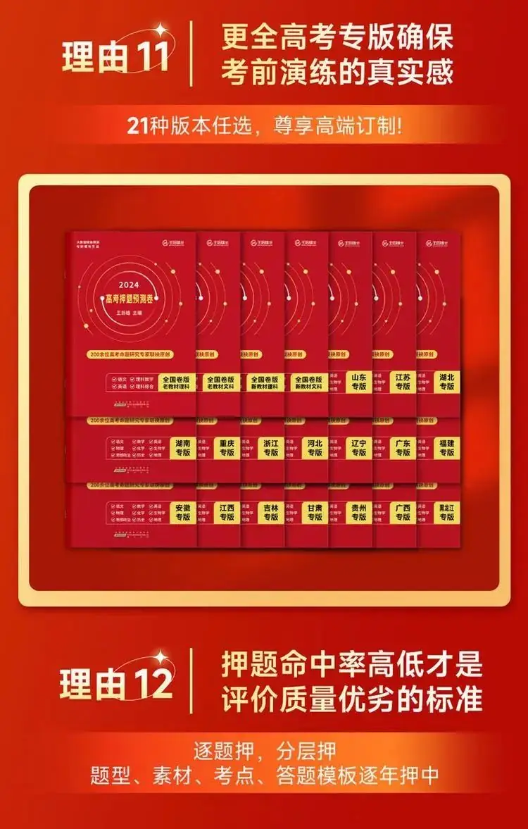 高考提分秘籍 | 2024版王后雄《高考押题丨预测卷》火热预售中,预订从速! 第23张