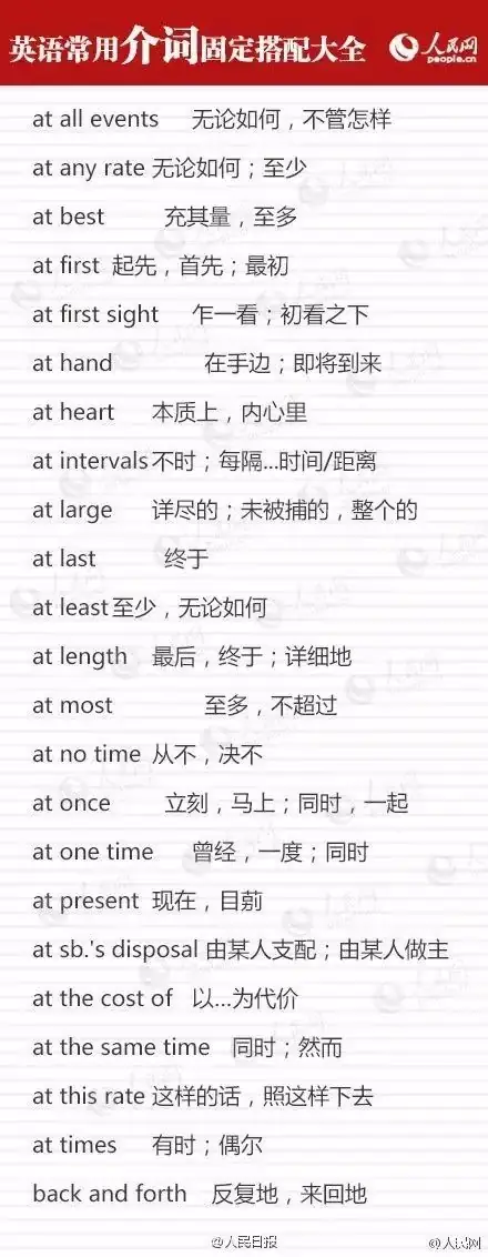 干货!这九类介词用法辨析,中考英语必考(附固定搭配)-第2张图片-四季读书网