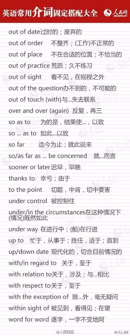 干货!这九类介词用法辨析,中考英语必考(附固定搭配)-第10张图片-四季读书网