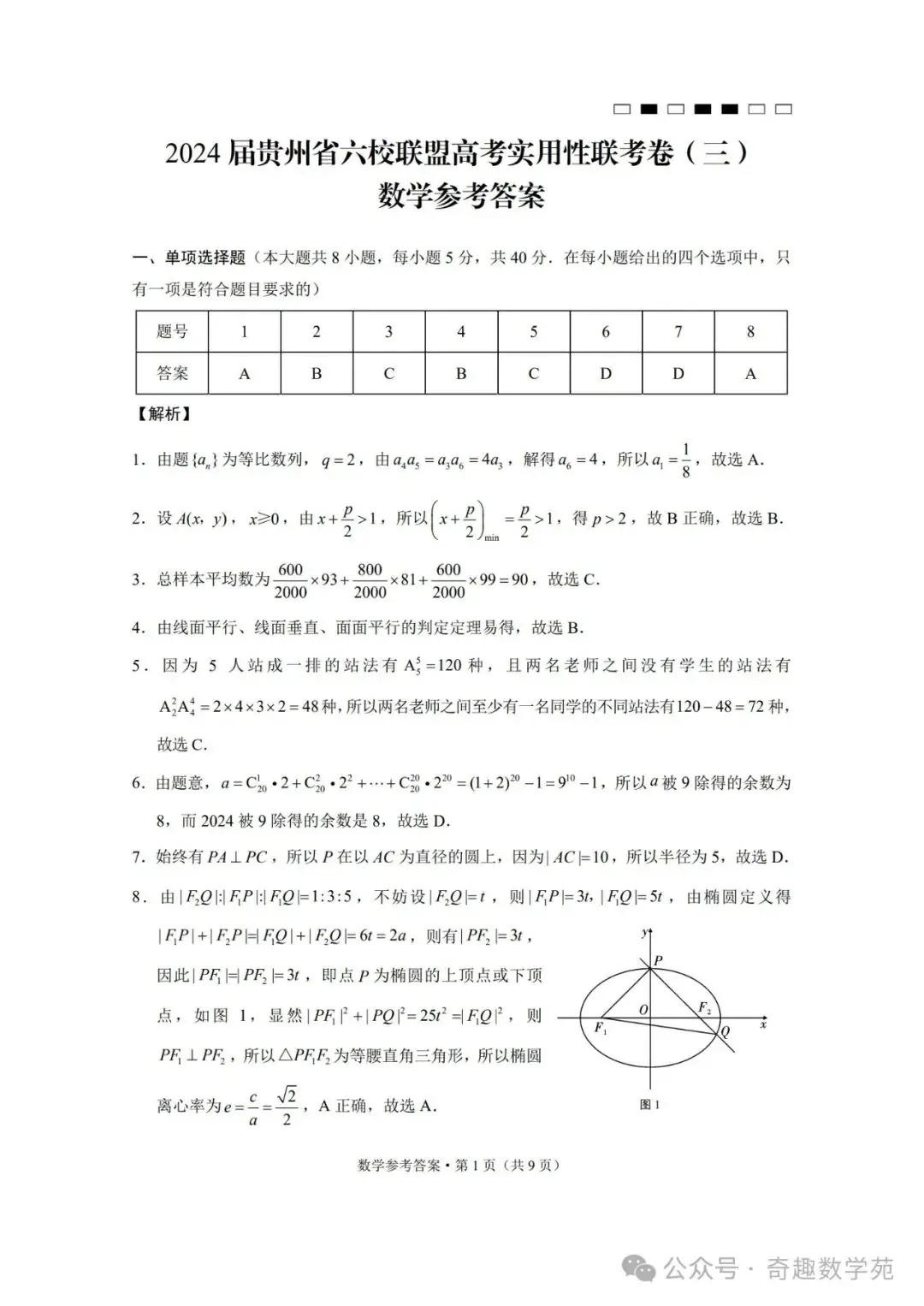 贵州省六校联盟2024届高考实用性联考试题答案(考试时间0318)(新题型第二百零一套)-第5张图片-四季读书网