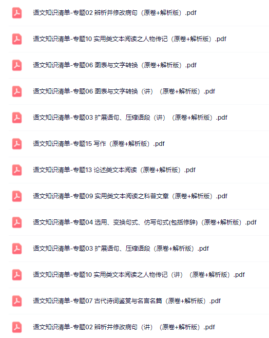 2024高考二轮知识清单及配套专题训练!(可下载).-第1张图片-四季读书网