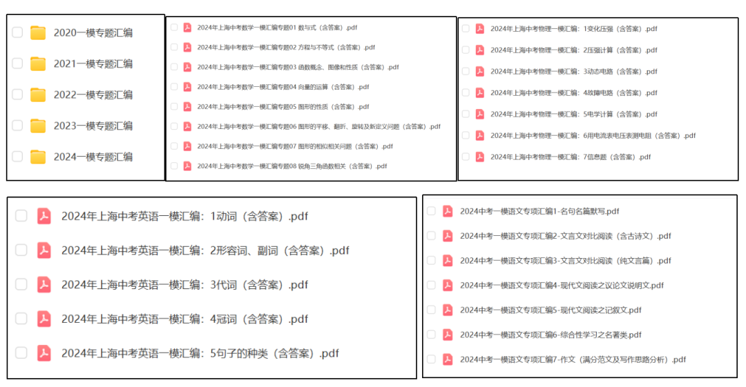 2024决战上海中考!16区历年中考作文大礼包免费送!还附超百份全科专项试题精编【含各科详解】-第3张图片-四季读书网