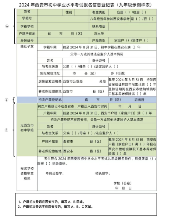 【中考】新城区/高新区/灞桥区/西咸新区2024年九年级区内户籍、市外学籍报名细则-第9张图片-四季读书网
