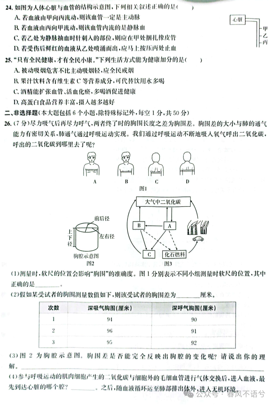 【2023中考试题】2023年山东省东营市中考生物试题及答案解析-第7张图片-四季读书网