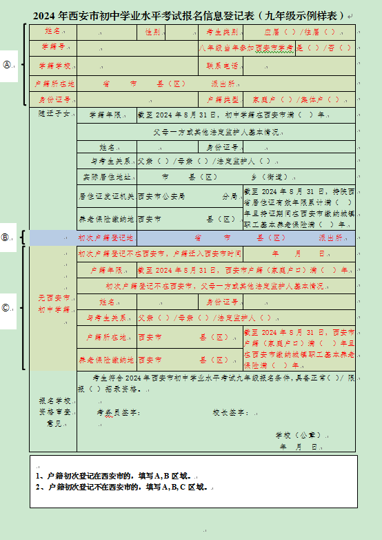 【中考】新城区/高新区/灞桥区/西咸新区2024年九年级区内户籍、市外学籍报名细则-第2张图片-四季读书网