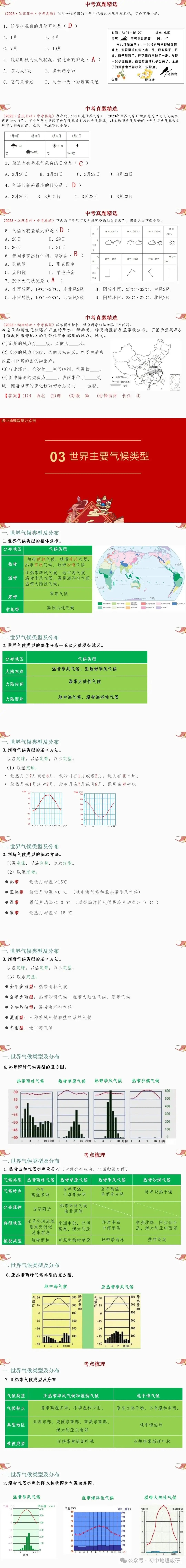 2024年中考复习【第一轮】课题3《天气和气候》-第2张图片-四季读书网