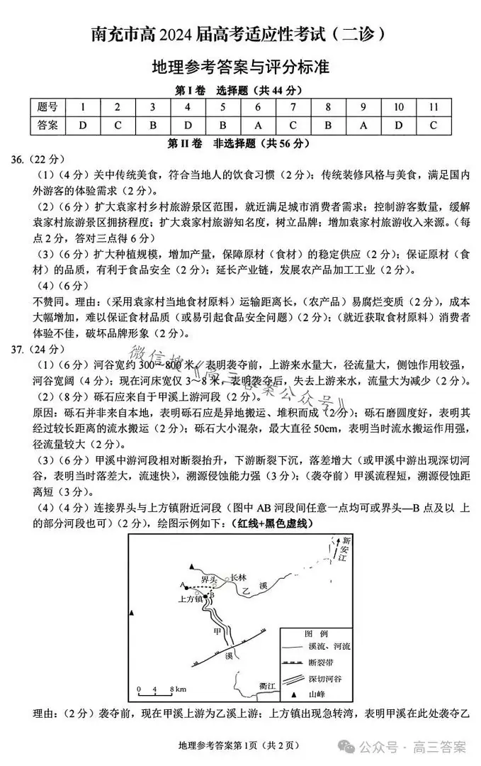 【南充二诊】南充市2024届高考适应性考试(二诊)+答案解析-第61张图片-四季读书网