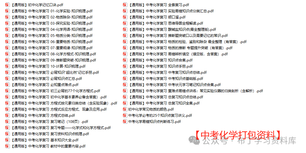 中考化学资料目录-第1张图片-四季读书网 中考化学资料目录-第1张图片-四季读书网