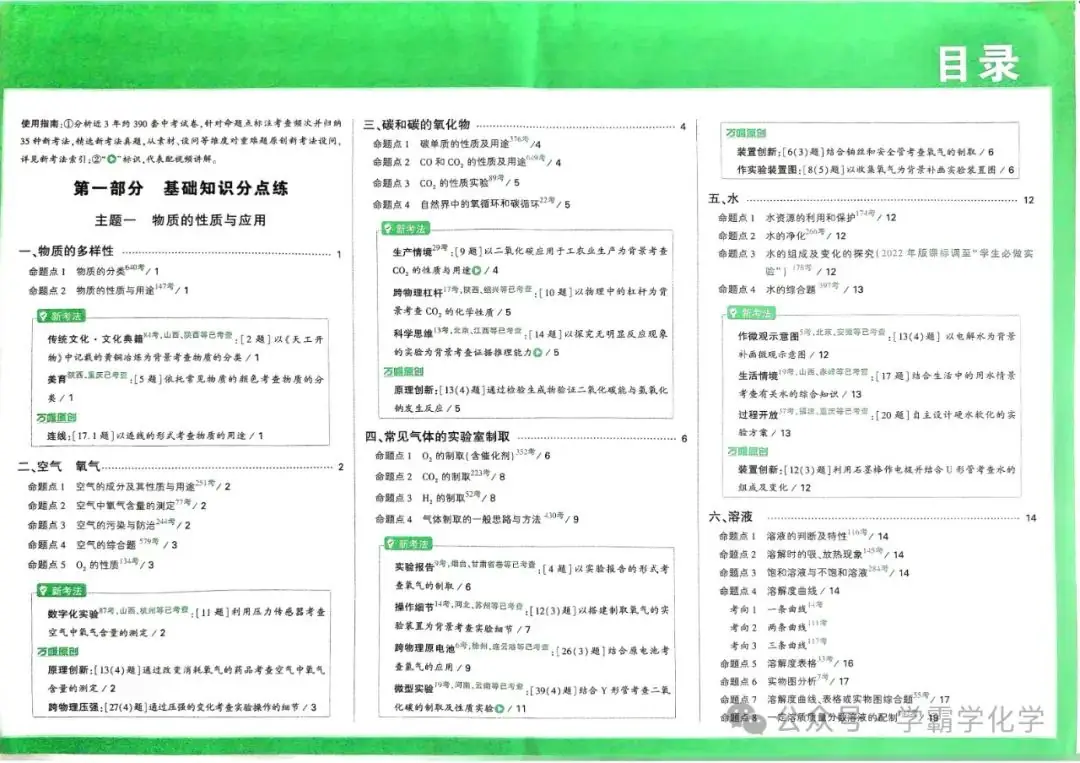 2024版万唯中考化学真题分类-第2张图片-四季读书网