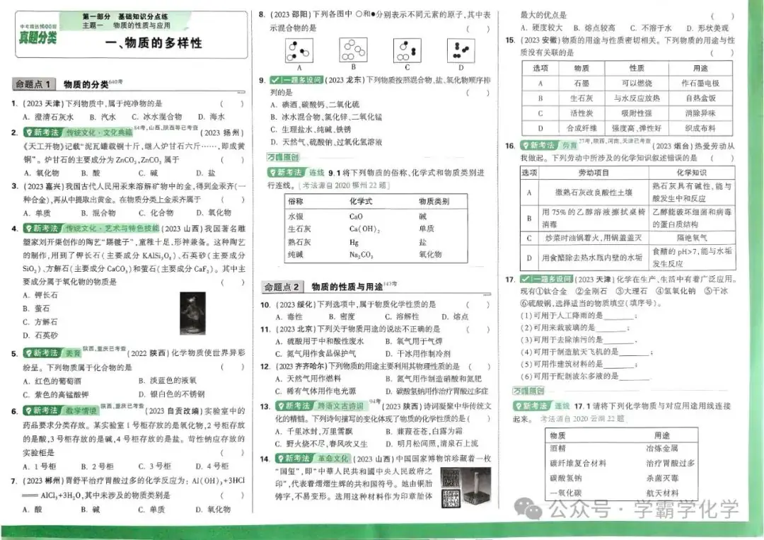 2024版万唯中考化学真题分类-第6张图片-四季读书网