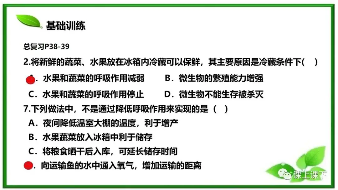 小中考复习课件8-----初一下绿色植物的呼吸作用-第20张图片-四季读书网