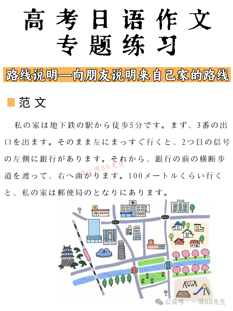 高考日语应用文—路线说明(向朋友说明来自己家的路线)-第3张图片-四季读书网 高考日语应用文—路线说明(向朋友说明来自己家的路线)-第3张图片-四季读书网