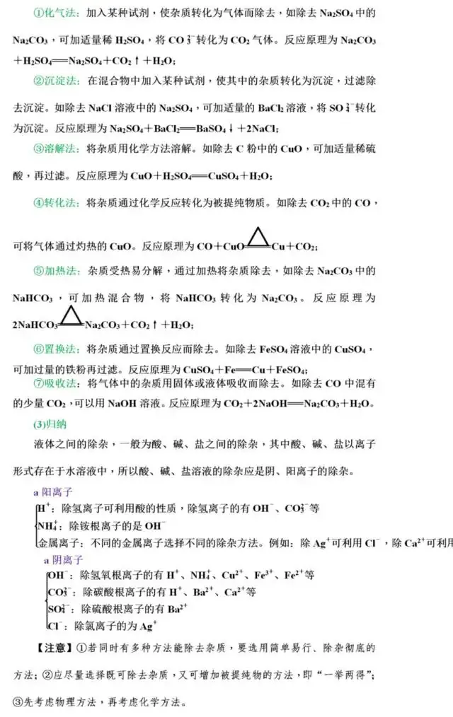 中考化学:物质的检验、鉴别、除杂和共存知识点集合!-第7张图片-四季读书网 中考化学:物质的检验、鉴别、除杂和共存知识点集合!-第7张图片-四季读书网
