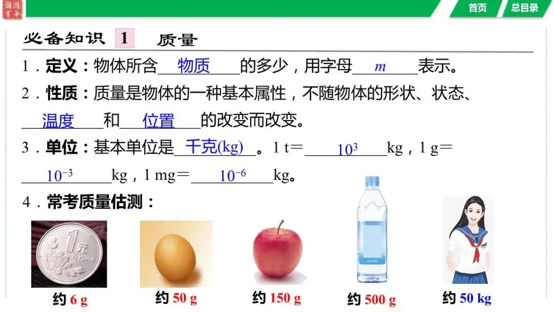 中考复习 第六讲 第1课时 质量与密度的理解-第6张图片-四季读书网