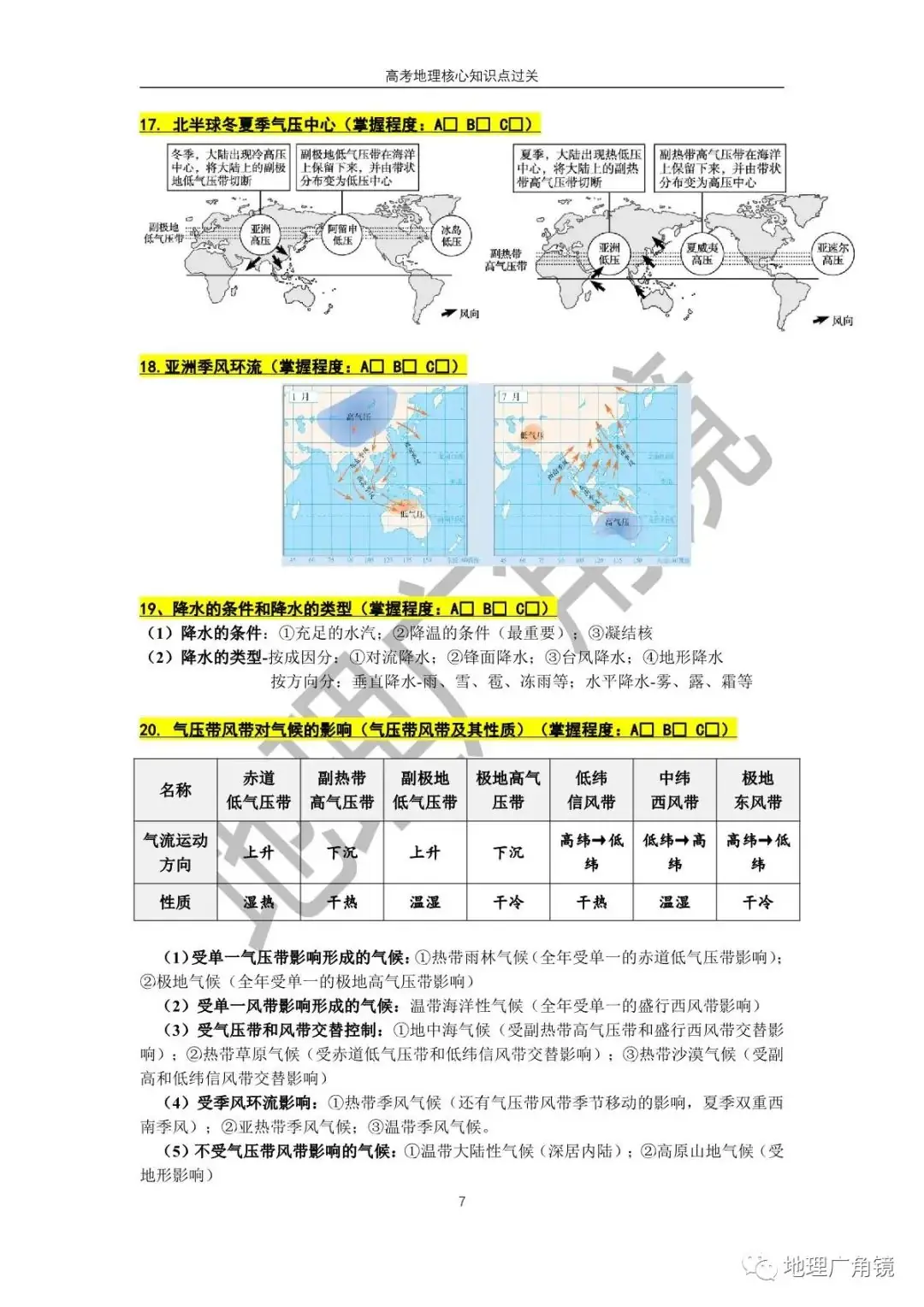 查缺补漏量化过关-《高三复习必备——高考地理核心考点过关手册(新课标版)》-第15张图片-四季读书网