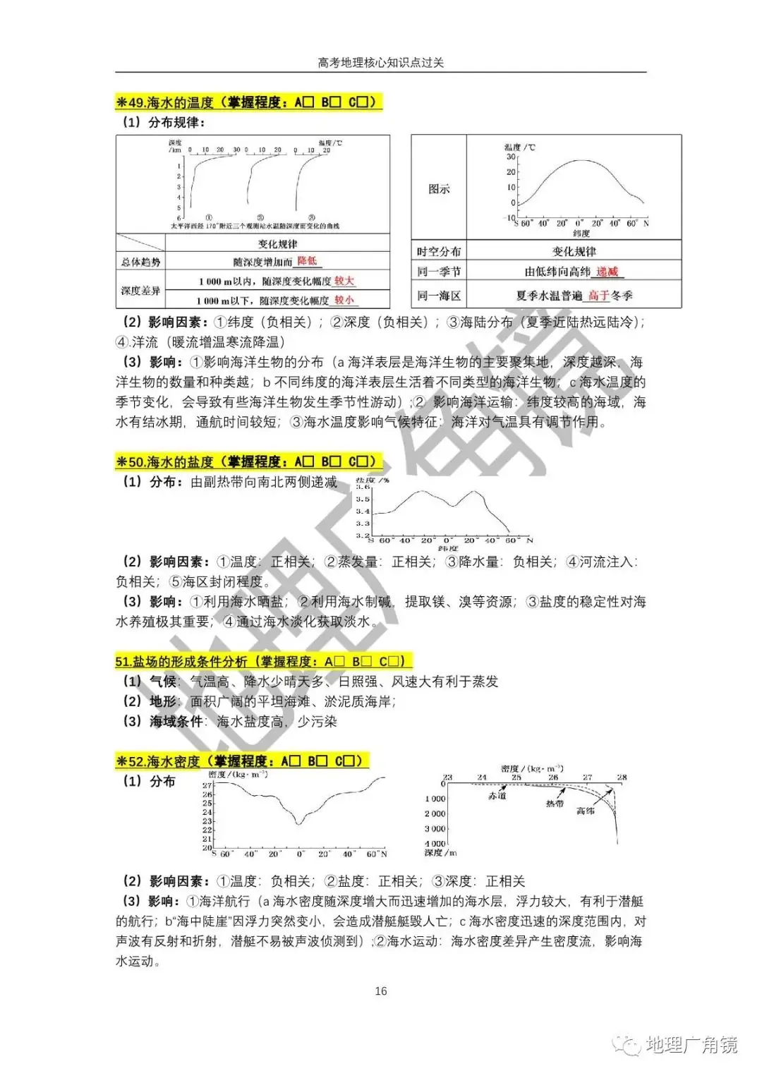 查缺补漏量化过关-《高三复习必备——高考地理核心考点过关手册(新课标版)》-第24张图片-四季读书网