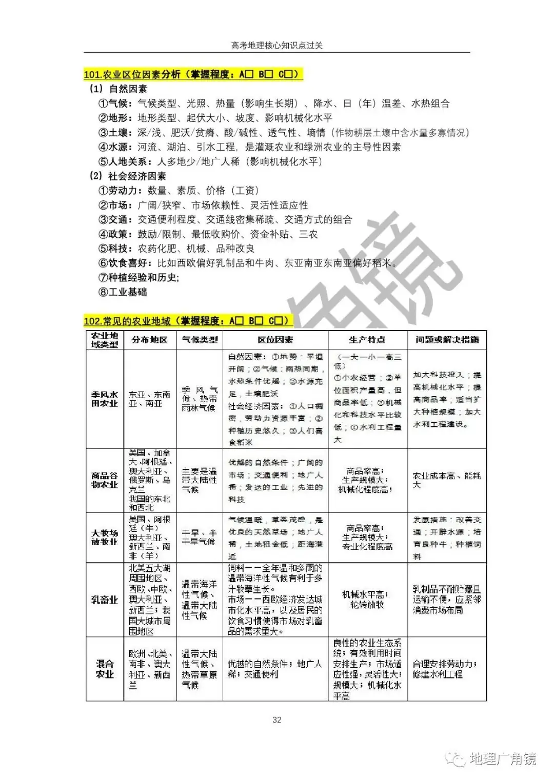 查缺补漏量化过关-《高三复习必备——高考地理核心考点过关手册(新课标版)》-第40张图片-四季读书网