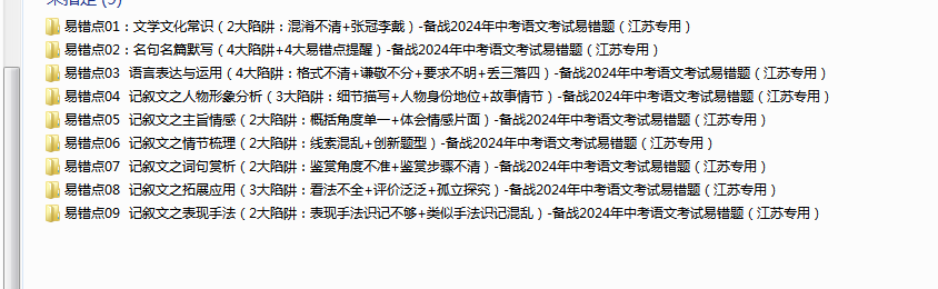 备战2024年中考语文考试易错题原卷+解析1-9(江苏专用)-第1张图片-四季读书网