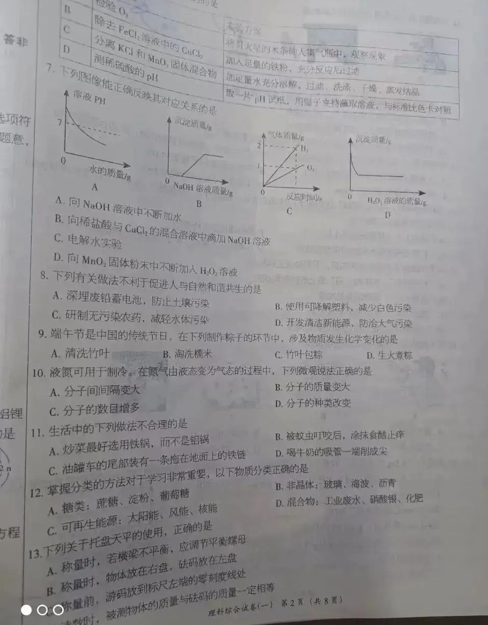中考理综 | 2024河北省各地区一模卷含答案(共4套) 第132张