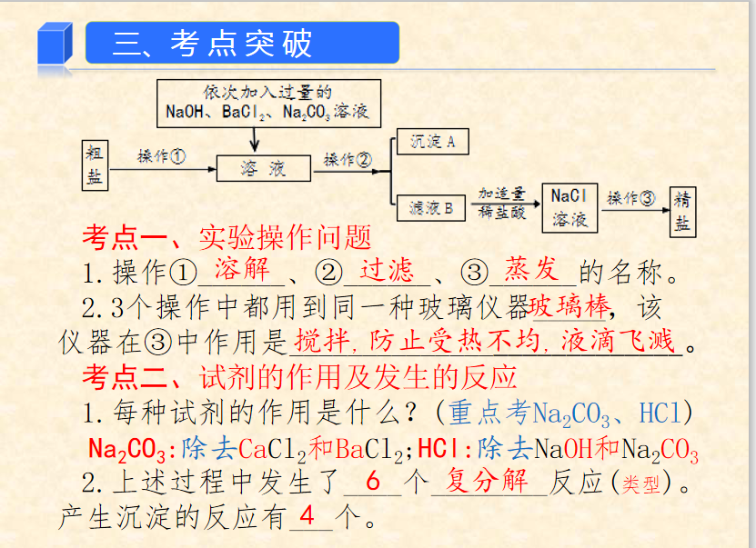 【中考化学】中考考点:粗盐提纯(知识要点+例题+专题训练) 第16张 【中考化学】中考考点:粗盐提纯(知识要点+例题+专题训练) 第16张