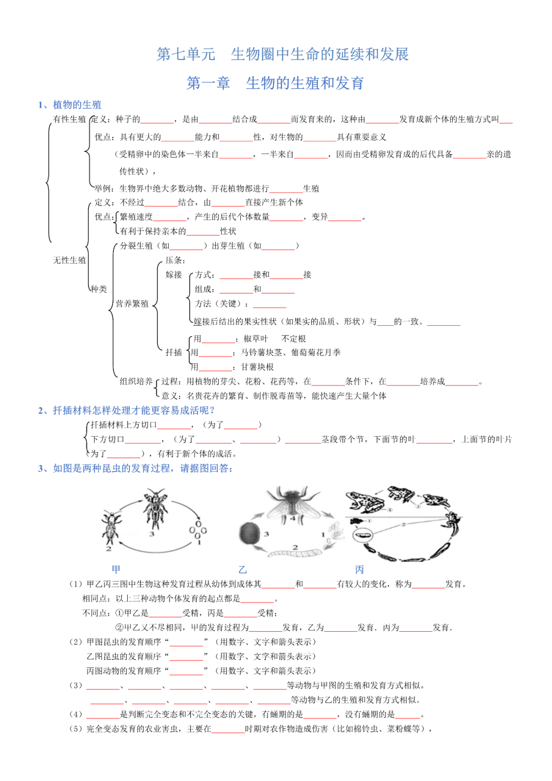 生物——八年级下册中考必背考点分册梳理-第17张图片-四季读书网