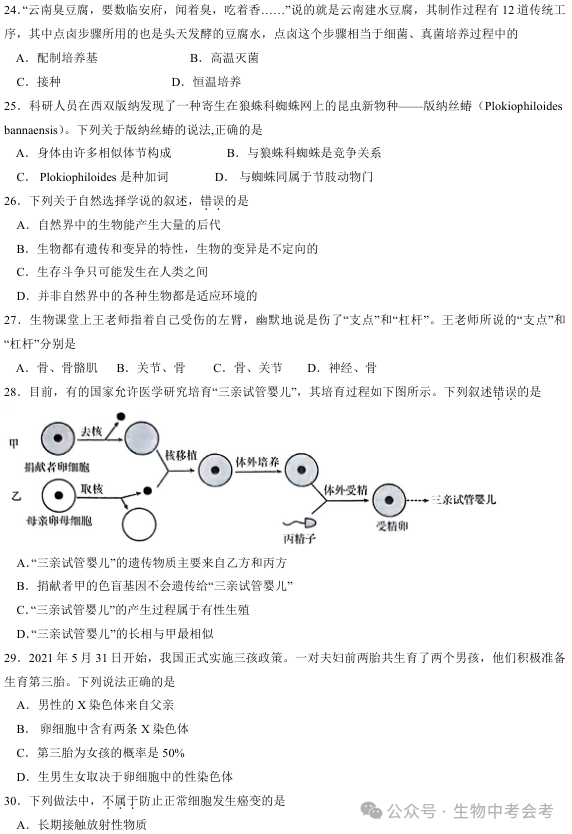 2024中考模拟试题赏——1-第4张图片-四季读书网