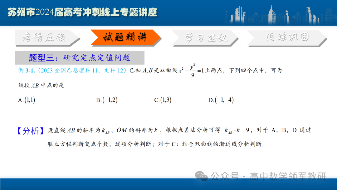 最后高考冲刺必备最优课件:平面解析几何“有解”思维→“优解”思路-第48张图片-四季读书网