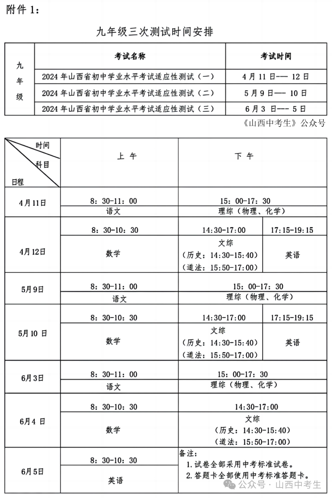 【通知】2024山西中考全省适应性测试大联考-第5张图片-四季读书网