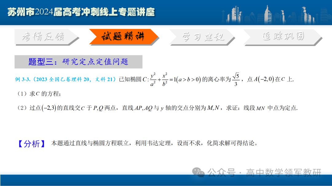 最后高考冲刺必备最优课件:平面解析几何“有解”思维→“优解”思路-第62张图片-四季读书网