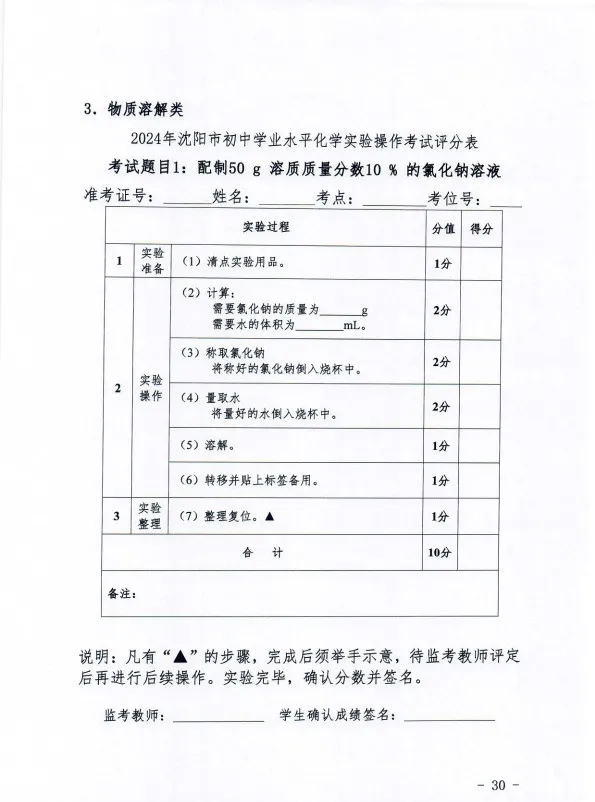 2024年沈阳市中考【理化生】实验操作考试题目公布→-第10张图片-四季读书网