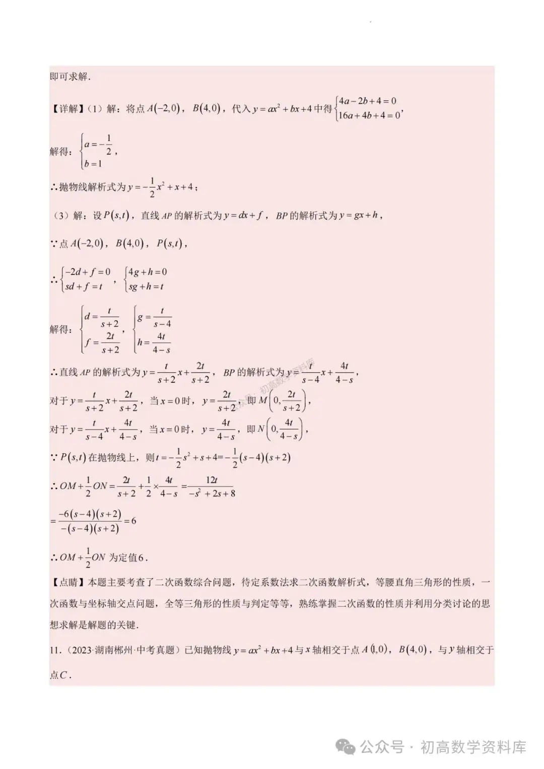 2024年中考数学重难点专题:二次函数中特殊角问题-第27张图片-四季读书网