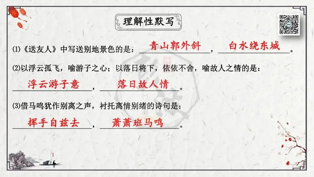【中考专项复习课件】诗词曲85篇-55《送友人》-第16张图片-四季读书网