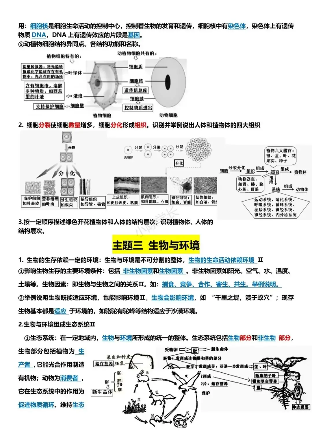 中考生物复习提纲-第2张图片-四季读书网