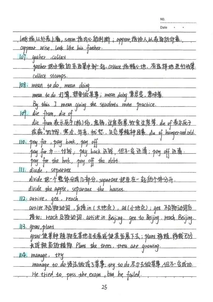 中考状元英语手写笔记:初中英语词汇整理-第26张图片-四季读书网