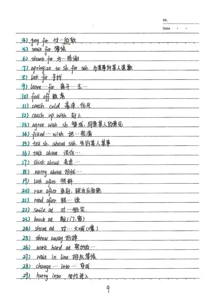 中考状元英语手写笔记:初中英语词汇整理-第10张图片-四季读书网