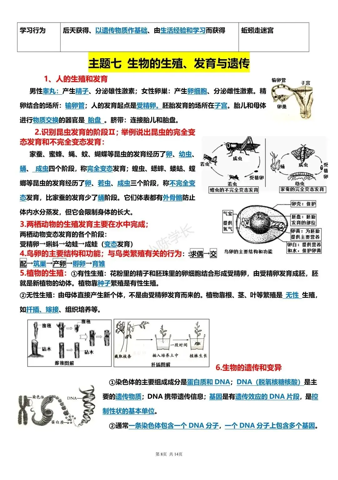 中考生物复习提纲-第8张图片-四季读书网