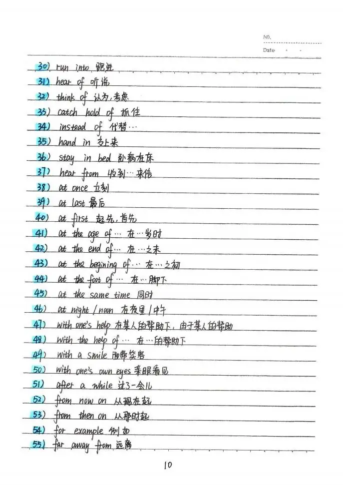 中考状元英语手写笔记:初中英语词汇整理-第11张图片-四季读书网