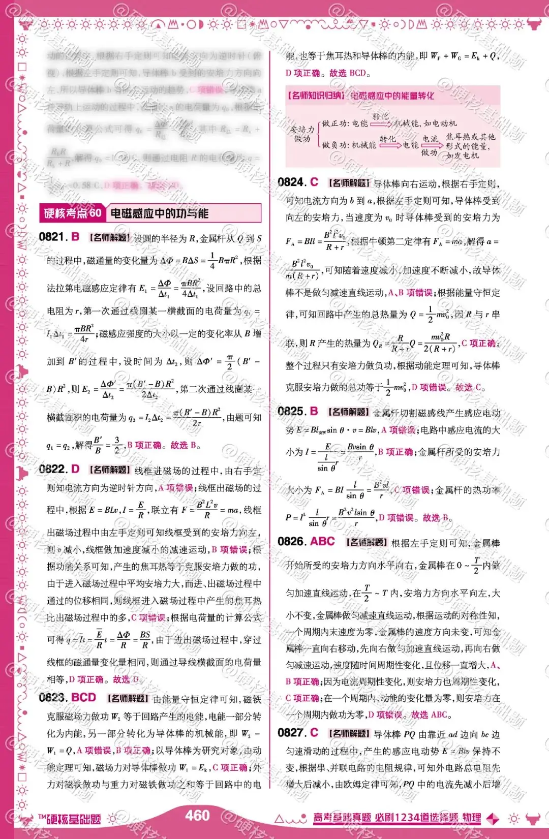 硬核《高考基础真题》物理 必刷1234道选择题 硬核考点60:电磁感应中的功与能-第2张图片-四季读书网